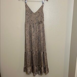 NWT Cupshe Tan Black Leopard Print Maxi Dress